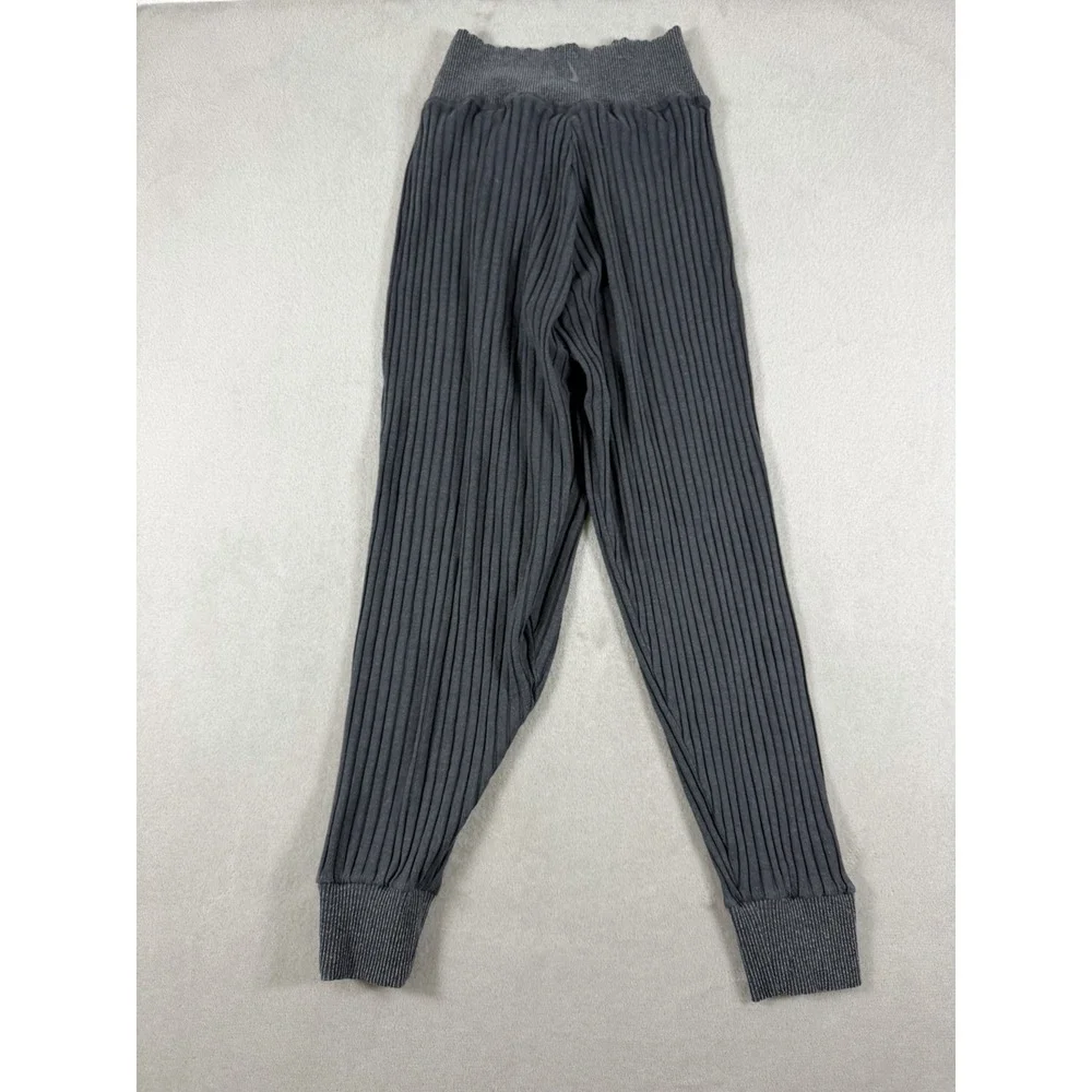 Nike Yoga Luxe Ribbed Crossover Front Loose Fit Pants Gray Womens S P